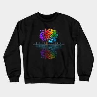 Colorful tree reflection Crewneck Sweatshirt